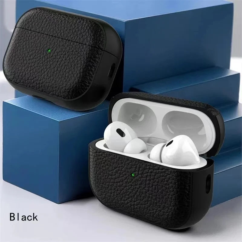 Funda de Piel para AirPods con Gancho y Correa