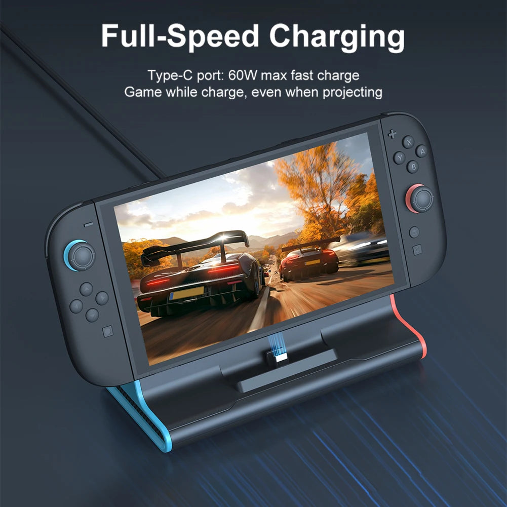 Dock Station para Nintendo Switch 2 con HDMI 4K, 2x USB 3.0 y Carga Rápida PD
