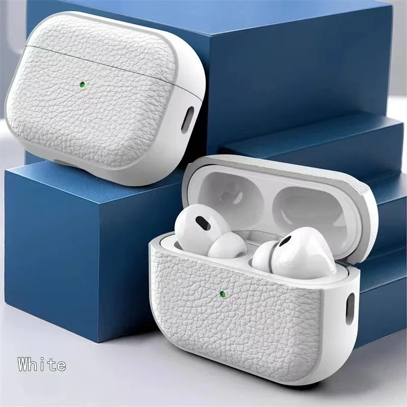 Funda de Piel para AirPods con Gancho y Correa