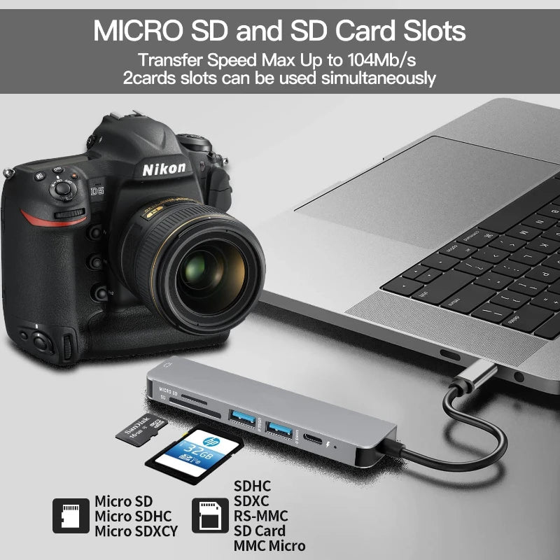 USB C Hub a 4K HDMI-Compatible USB 3.0 2.0
