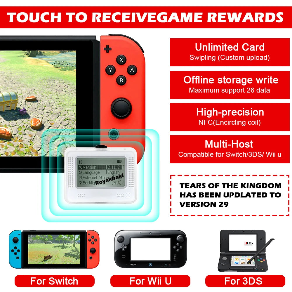 Simulador de Amiibo Recargable Compatible con Switch, 3DS y Wii U