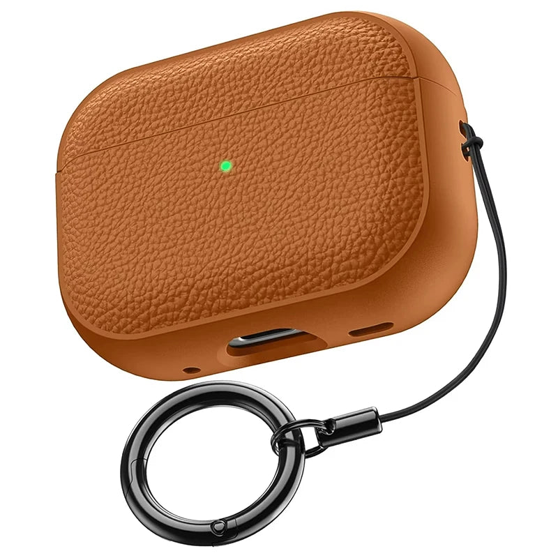 Funda de Piel para AirPods con Gancho y Correa