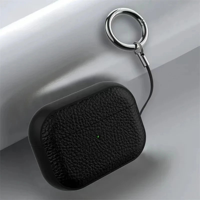 Funda de Piel para AirPods con Gancho y Correa