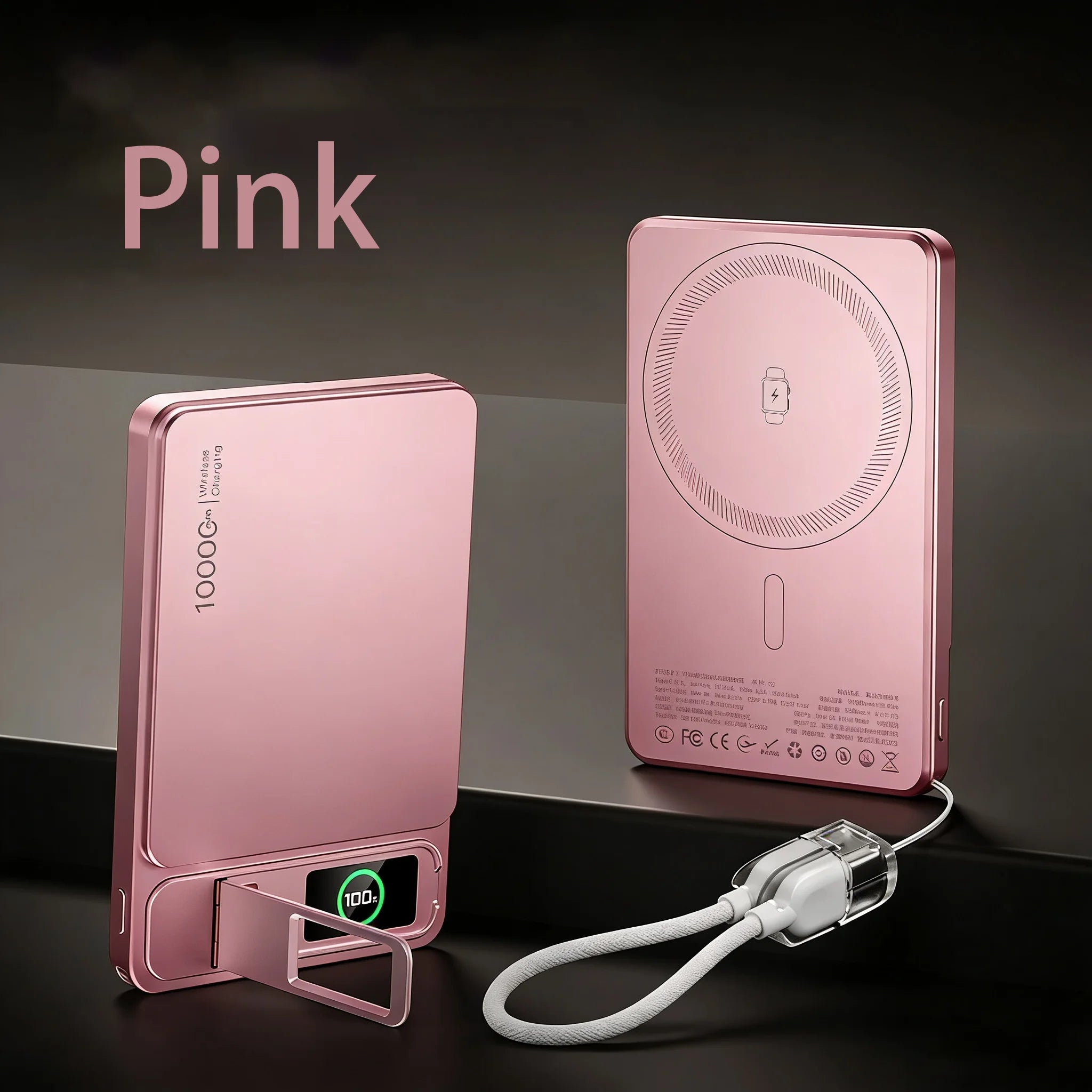 Power Bank Magnético 3 en 1 con Pantalla TFT para iPhone y Apple Watch