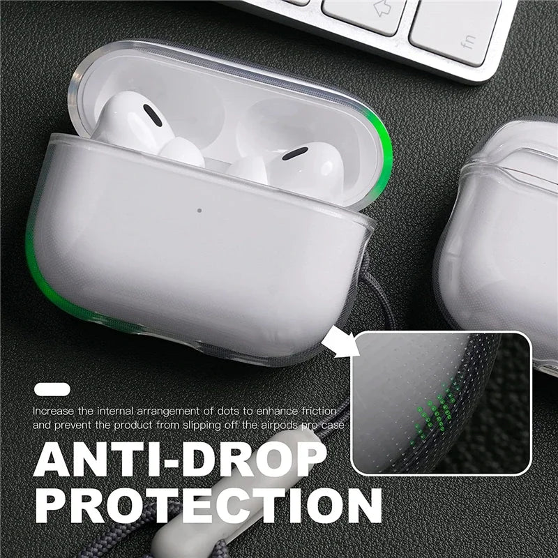 Funda Transparente de Silicona para AirPods con Correa