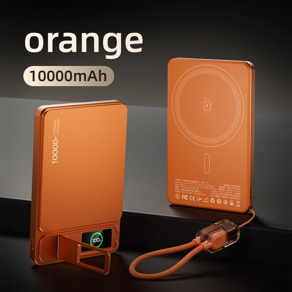 Power Bank Magnético 3 en 1 con Pantalla TFT para iPhone y Apple Watch