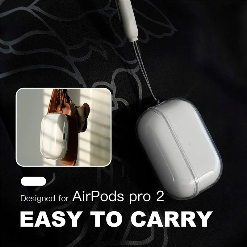 Funda Transparente de Silicona para AirPods con Correa