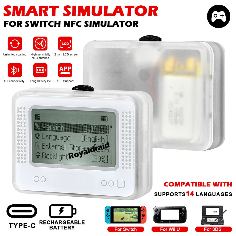 Simulador de Amiibo Recargable Compatible con Switch, 3DS y Wii U