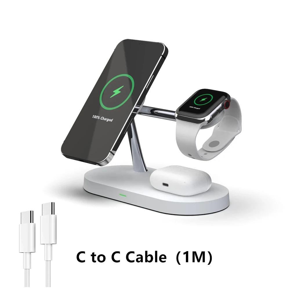 Base de Carga Inalámbrica 3 en 1 para iPhone, Apple Watch y AirPods