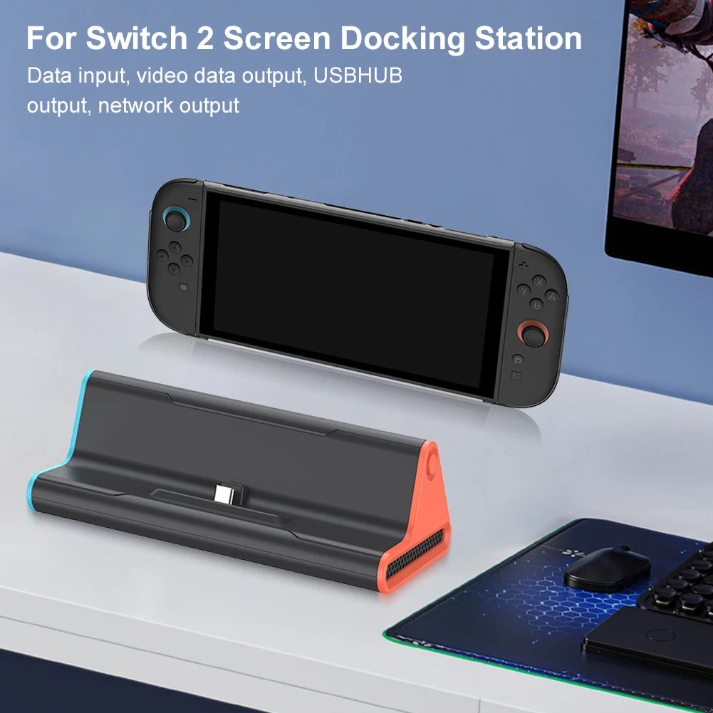 Dock Station para Nintendo Switch 2 con HDMI 4K, 2x USB 3.0 y Carga Rápida PD