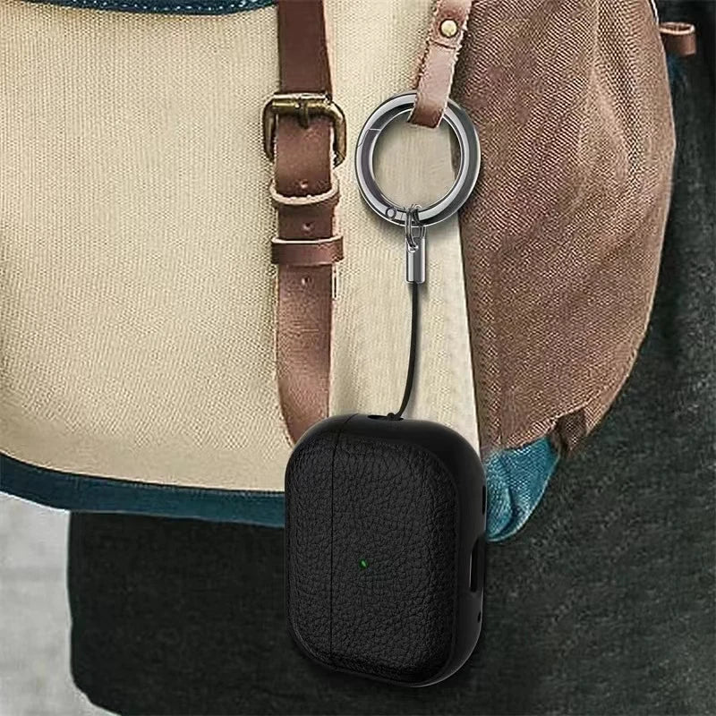 Funda de Piel para AirPods con Gancho y Correa